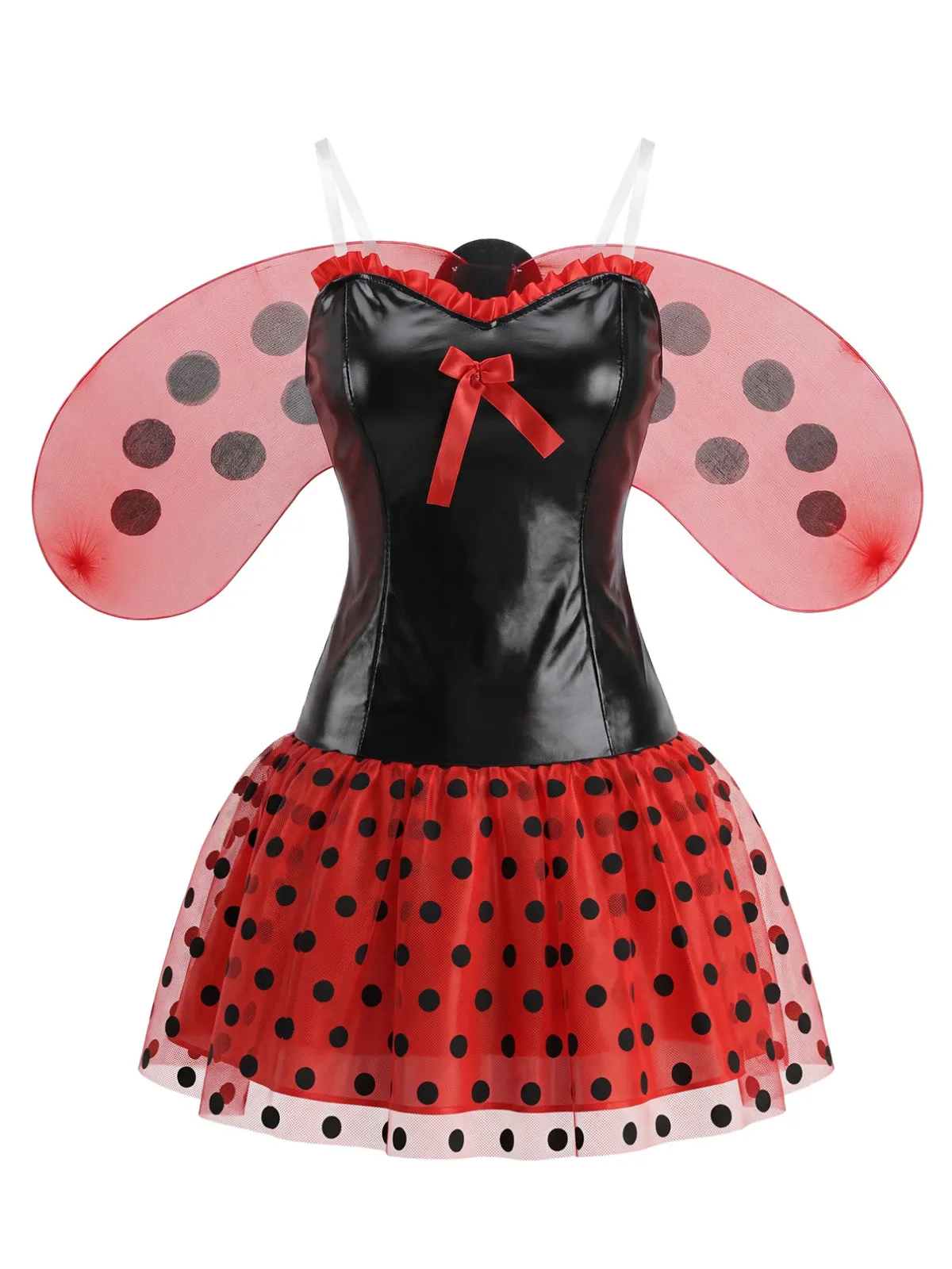 1960s Polka Dot Ladybug Cosplay Halloween Costume Set sold by Retro Stage product image thumbnail 2