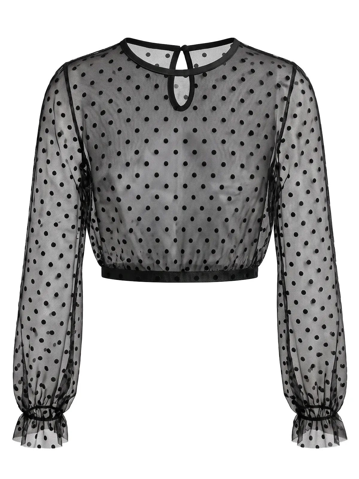 3PCS 1950s Polka Dot Crop Top & Dress With Leopard Apron sold by Retro Stage product image thumbnail 3