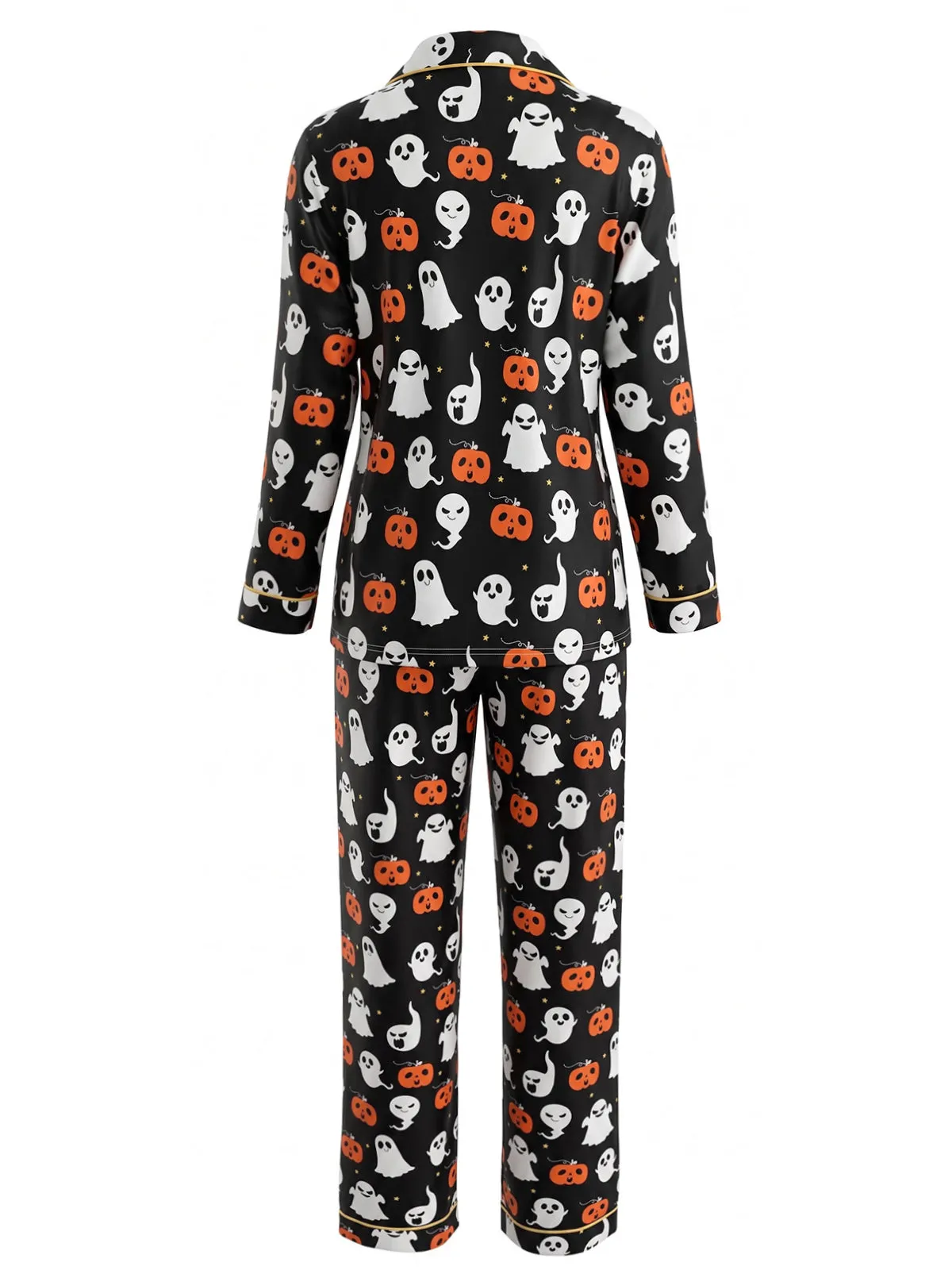 Multicolor 1940s Halloween Ghost Long Sleeve Pajama Set sold by Retro Stage product image thumbnail 2