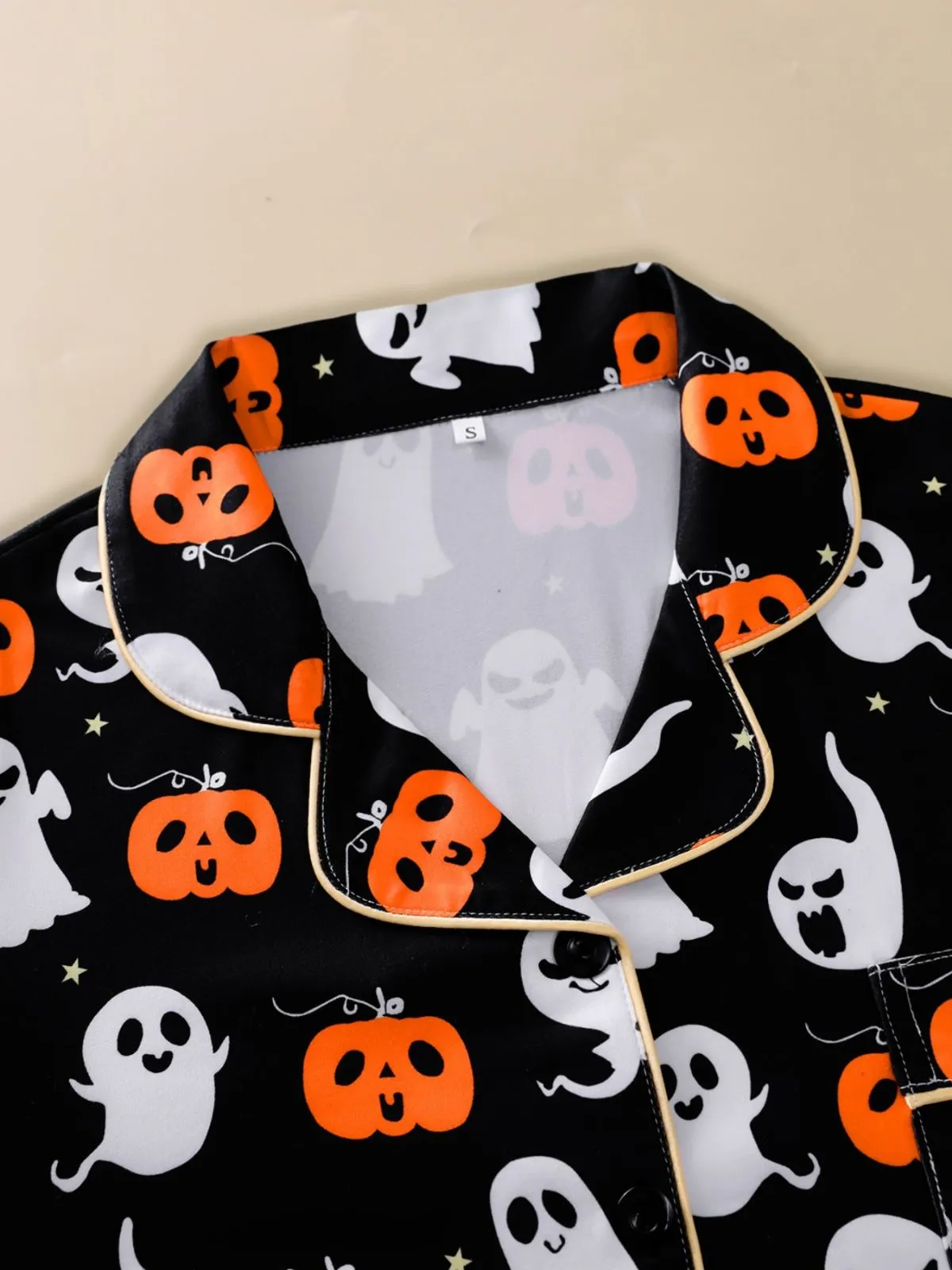 Multicolor 1940s Halloween Ghost Long Sleeve Pajama Set sold by Retro Stage product image thumbnail 4