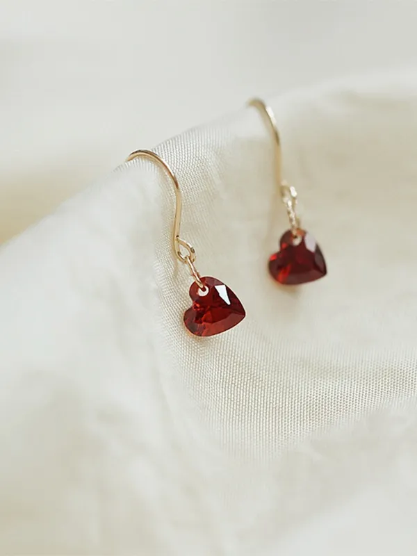 Retro Red Hearts Crystal Earrings made by Retro Stage
