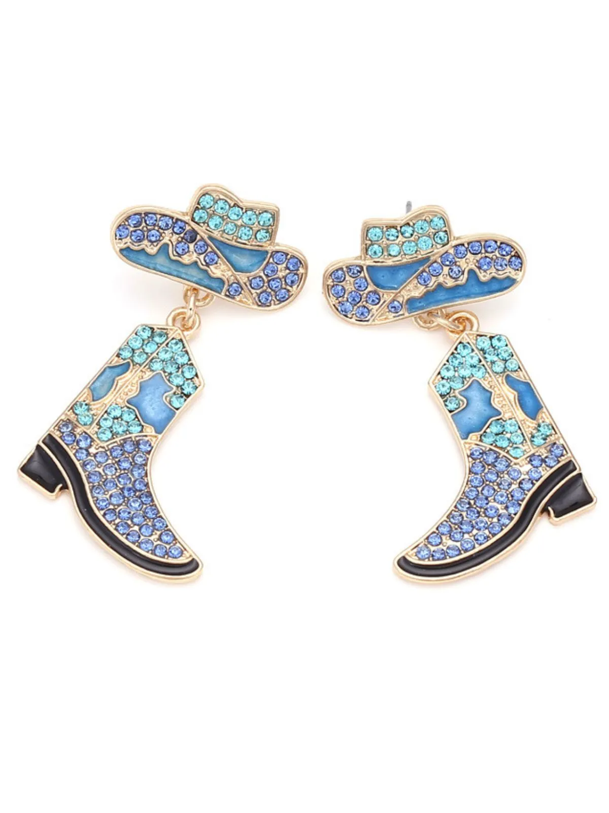 Alloy Rhinestoned Wild West Earrings sold by Retro Stage product image thumbnail 3