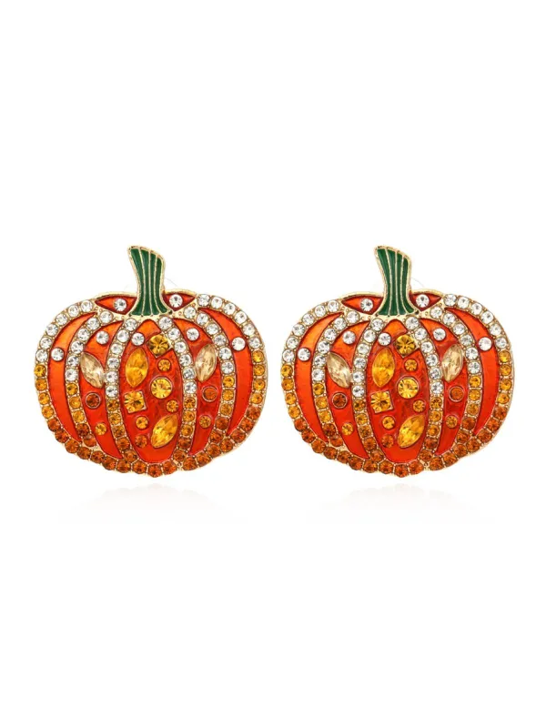 Orange 1950s Halloween Pumpkin Earring made by Retro Stage
