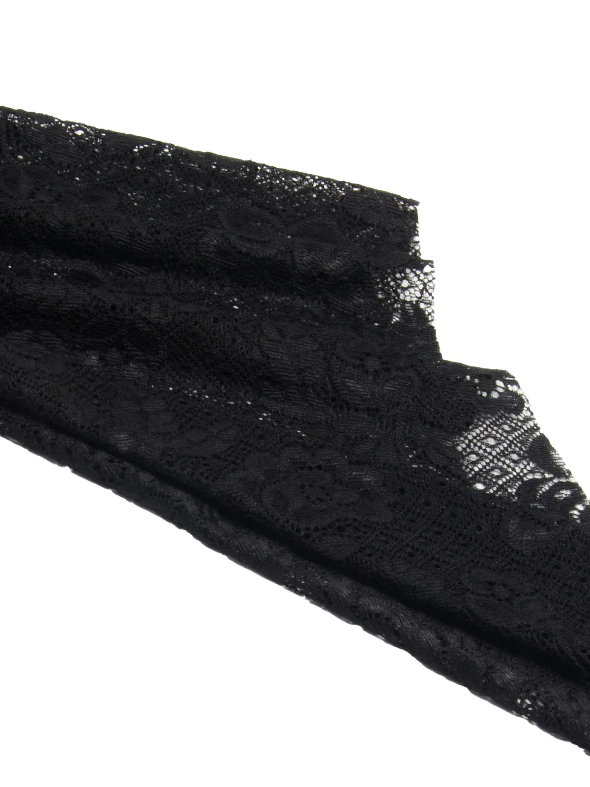 1980s Gothic Black Hooded Lace Bell Sleeve Maxi Dress sold by Retro Stage product image thumbnail 4