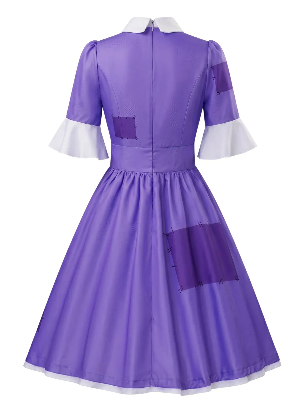 Purple 1950s Patchwork Peter Pan Collar Halloween Dress sold by Retro Stage product image thumbnail 3