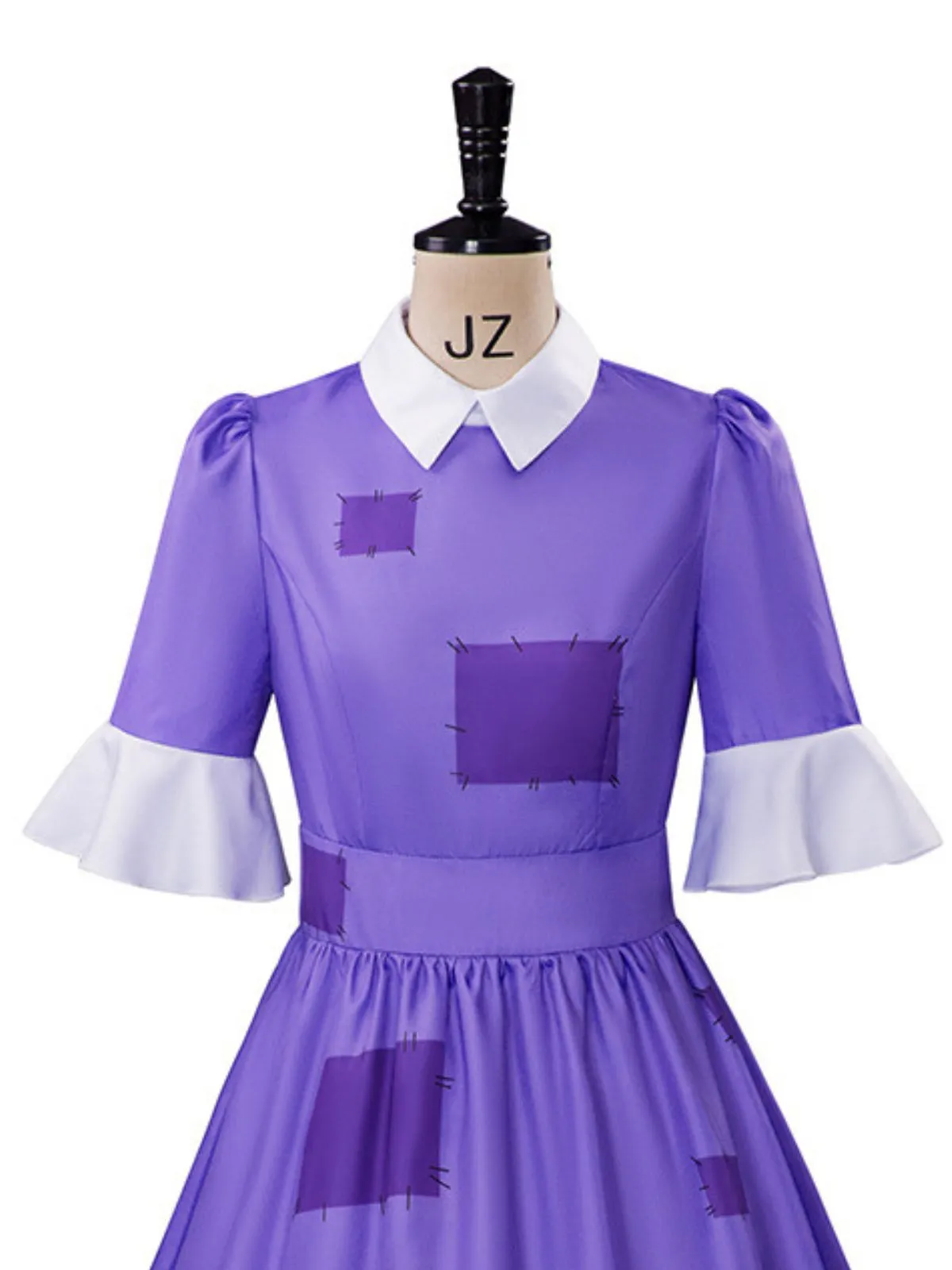 Purple 1950s Patchwork Peter Pan Collar Halloween Dress sold by Retro Stage product image thumbnail 4