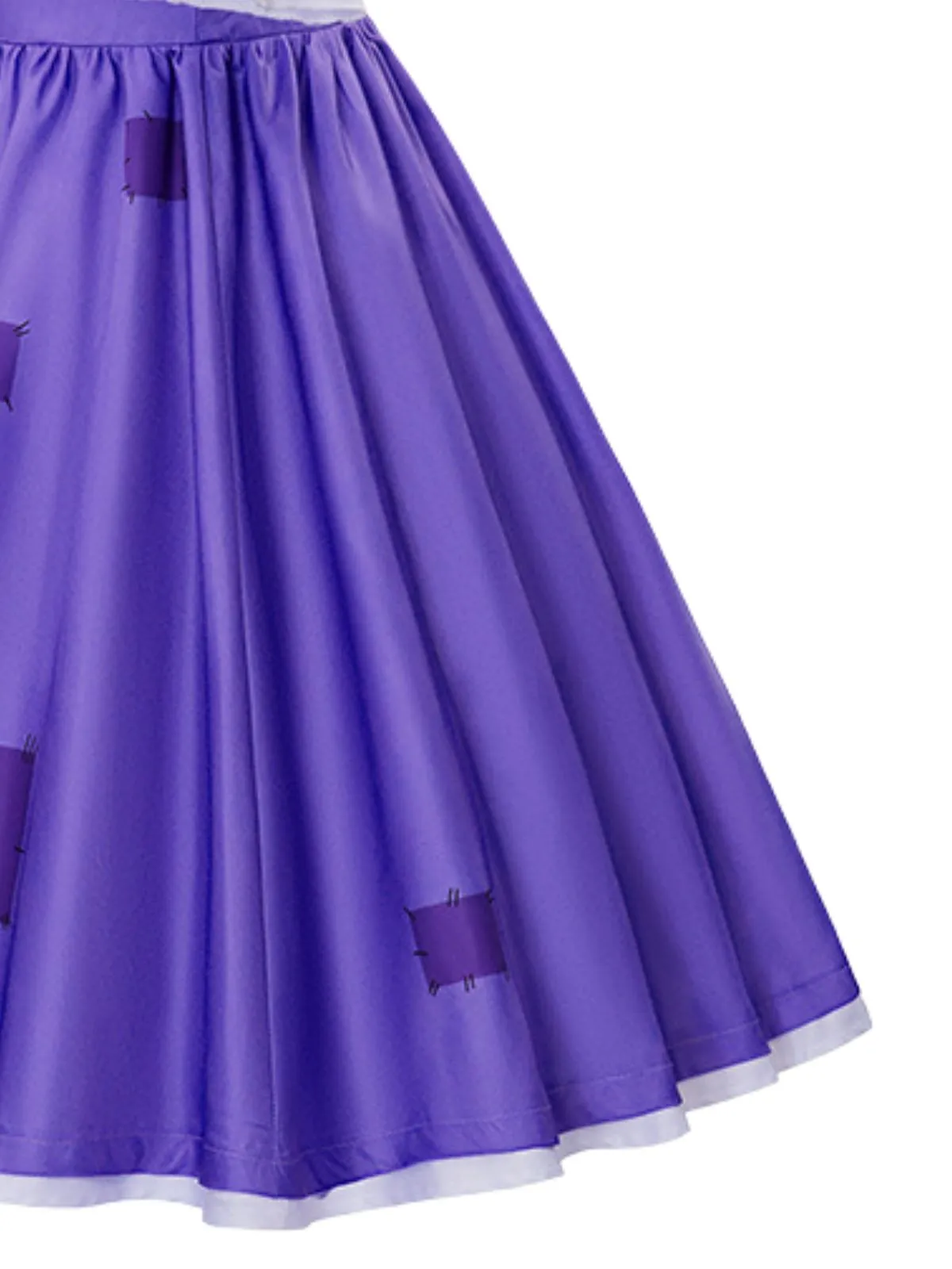 Purple 1950s Patchwork Peter Pan Collar Halloween Dress sold by Retro Stage product image thumbnail 5