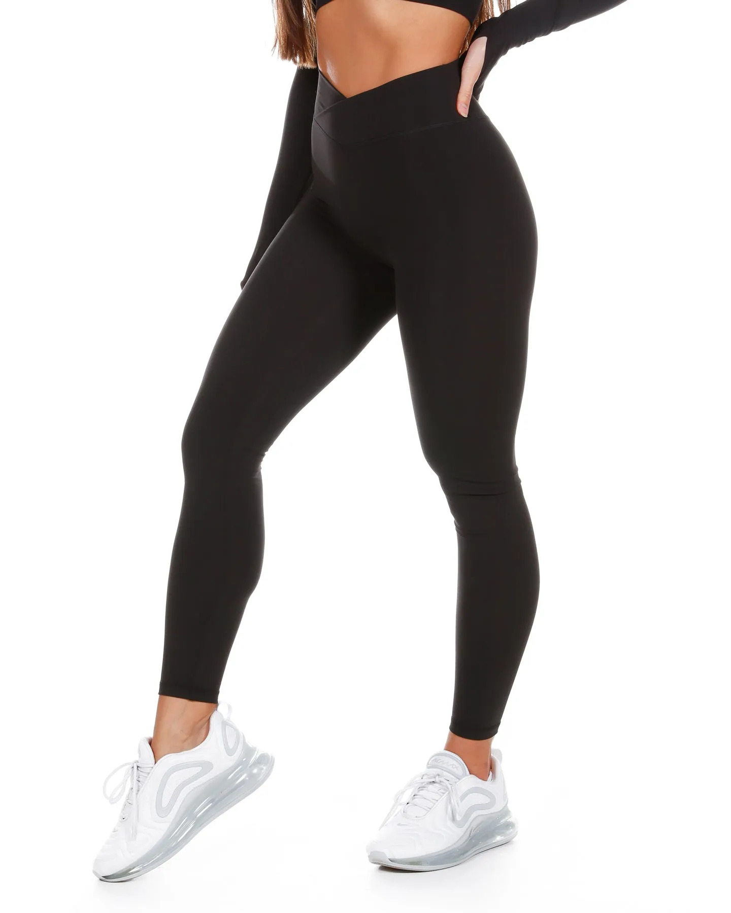 Cross Over Leggings - Black sold by Elite Eleven