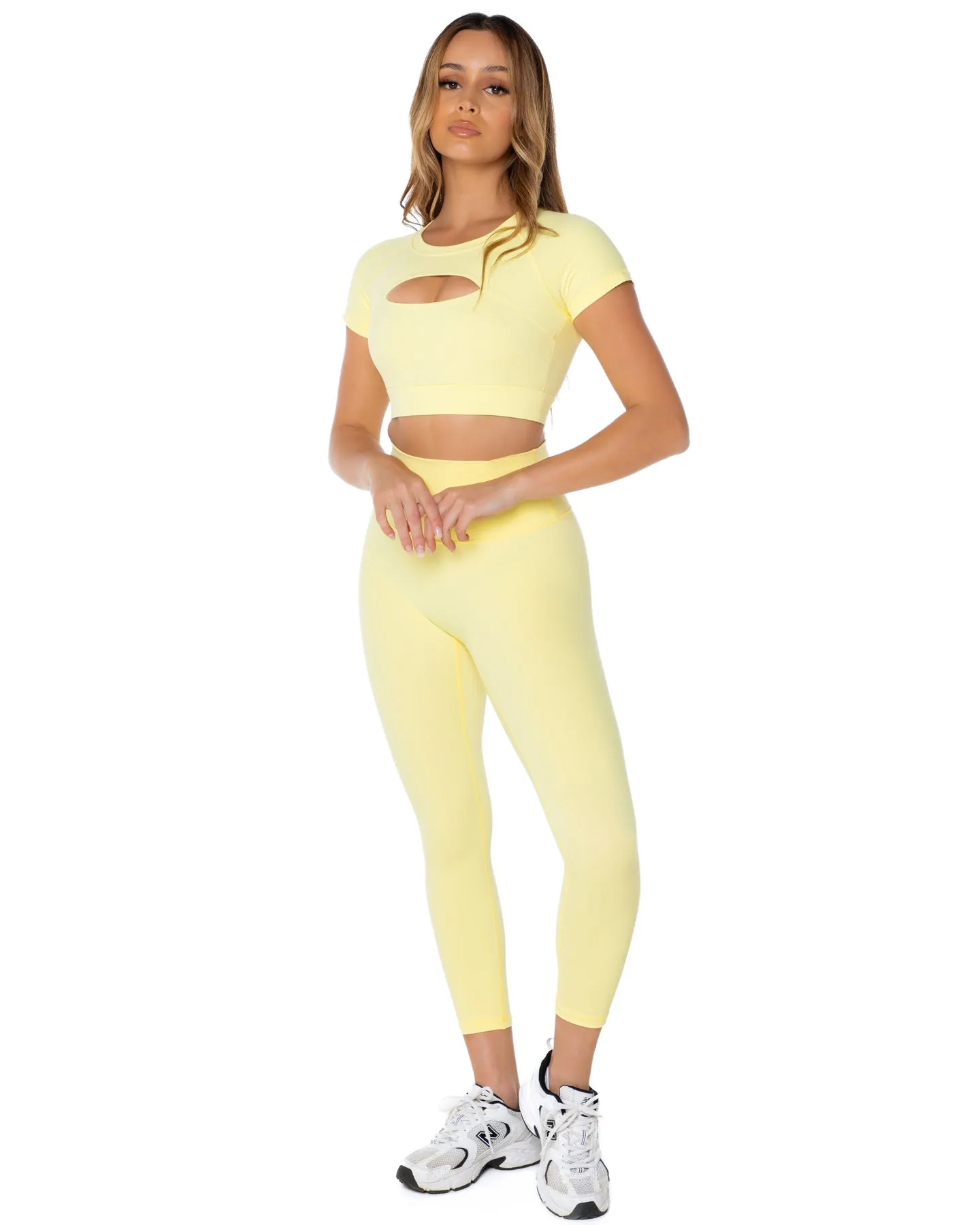 7/8 Aura Scrunch Leggings - Soft Yellow sold by Elite Eleven product image thumbnail 2