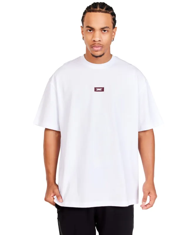Block Oversized Tee - White sold by Elite Eleven
