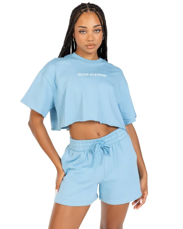 Women's Cropped Registered Tee - Light Blue sold by Elite Eleven
