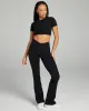 Cross Over Flare Leggings - Black sold by Elite Eleven