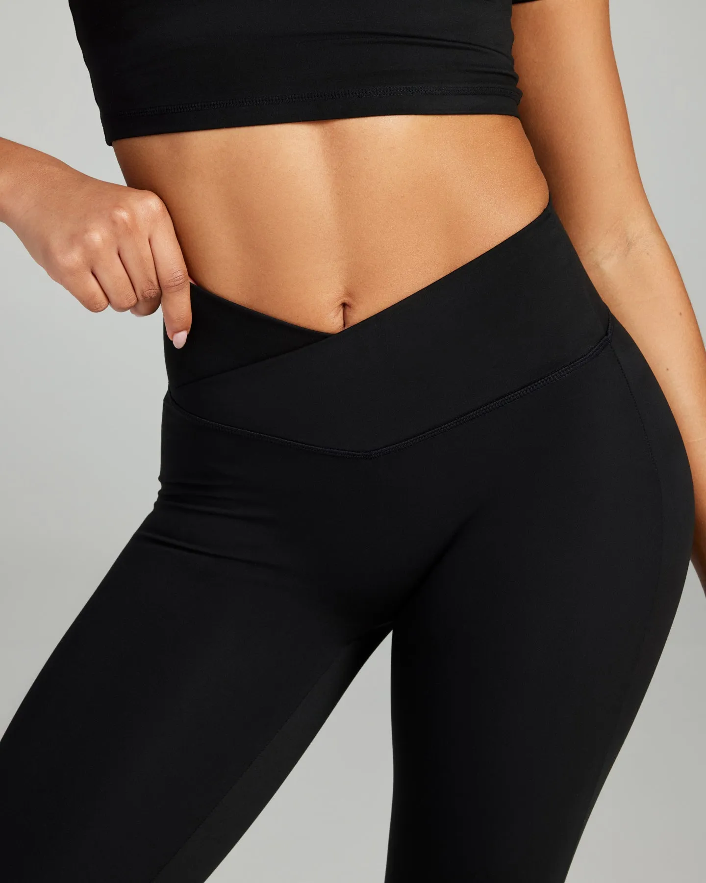 Cross Over Flare Leggings - Black sold by Elite Eleven product image thumbnail 4