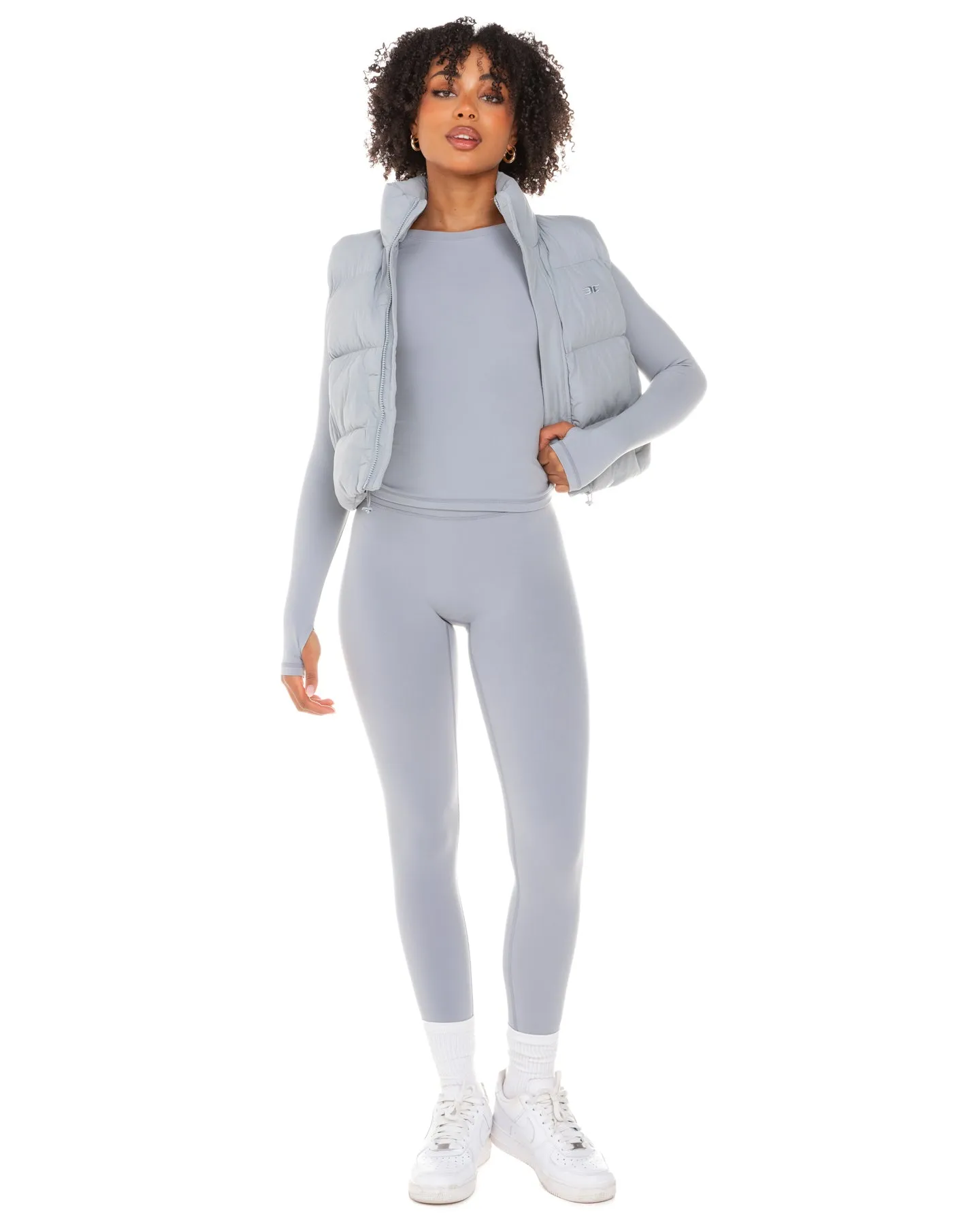 Cropped Puffer Vest - Steel Grey sold by Elite Eleven product image thumbnail 4