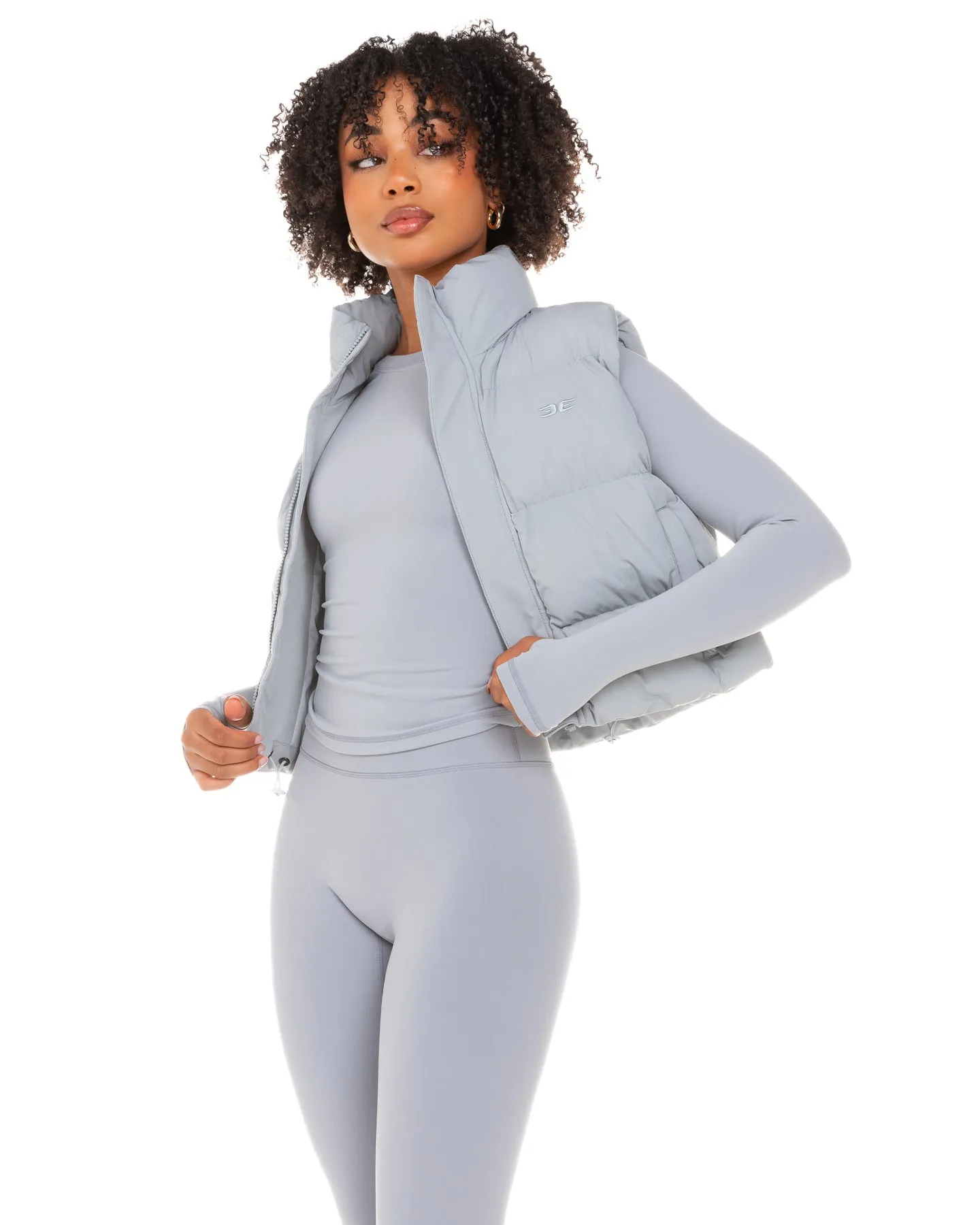 Cropped Puffer Vest - Steel Grey sold by Elite Eleven