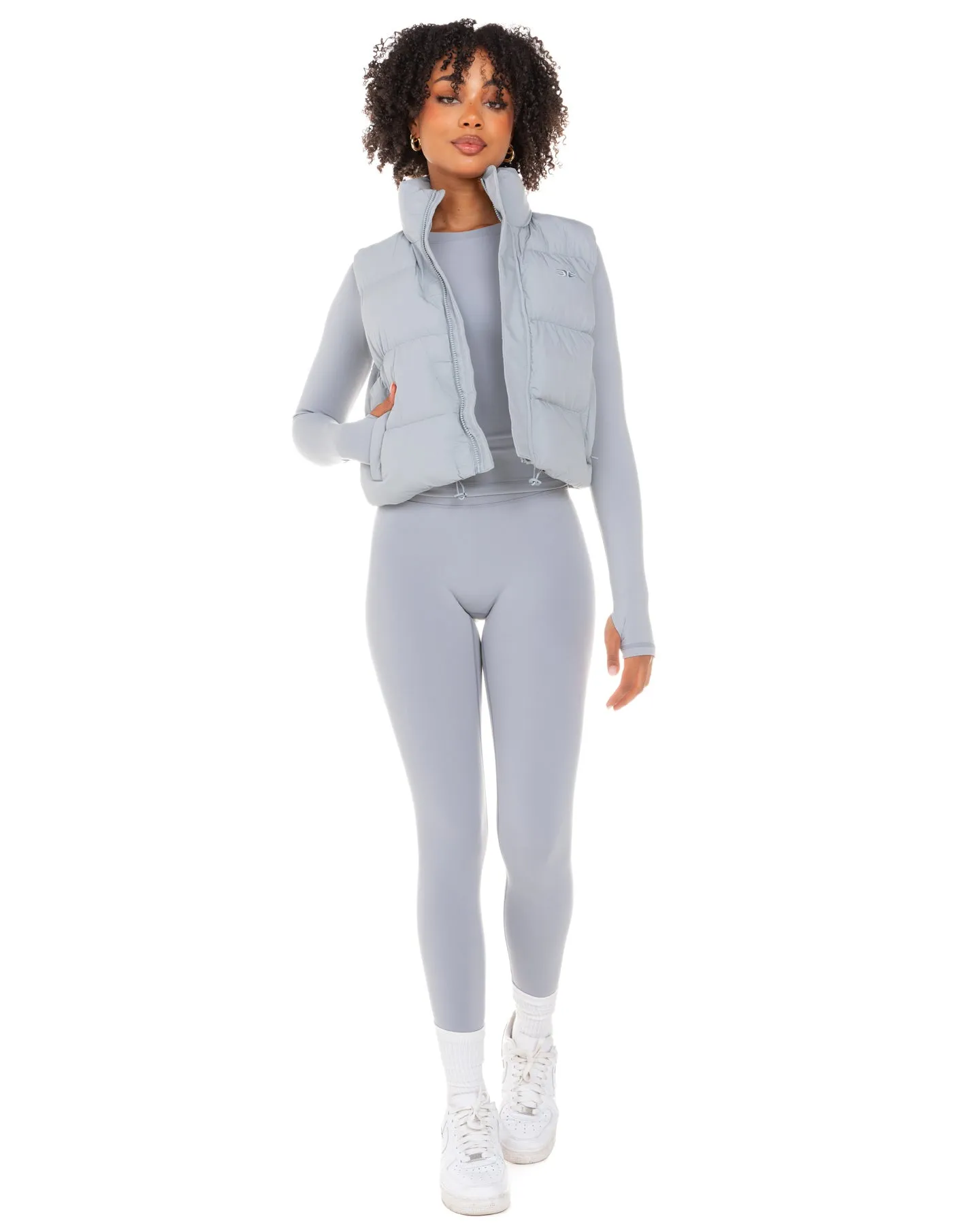 Cropped Puffer Vest - Steel Grey sold by Elite Eleven product image thumbnail 2