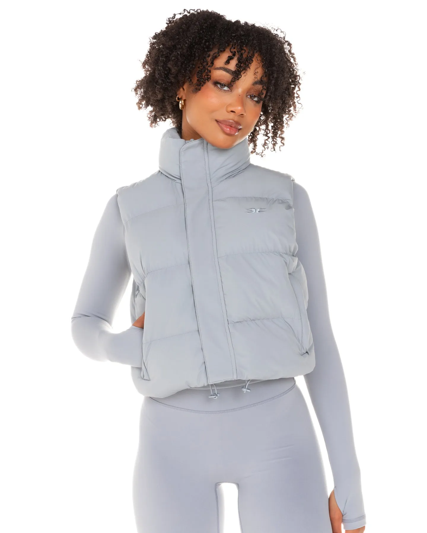 Cropped Puffer Vest - Steel Grey sold by Elite Eleven product image thumbnail 3