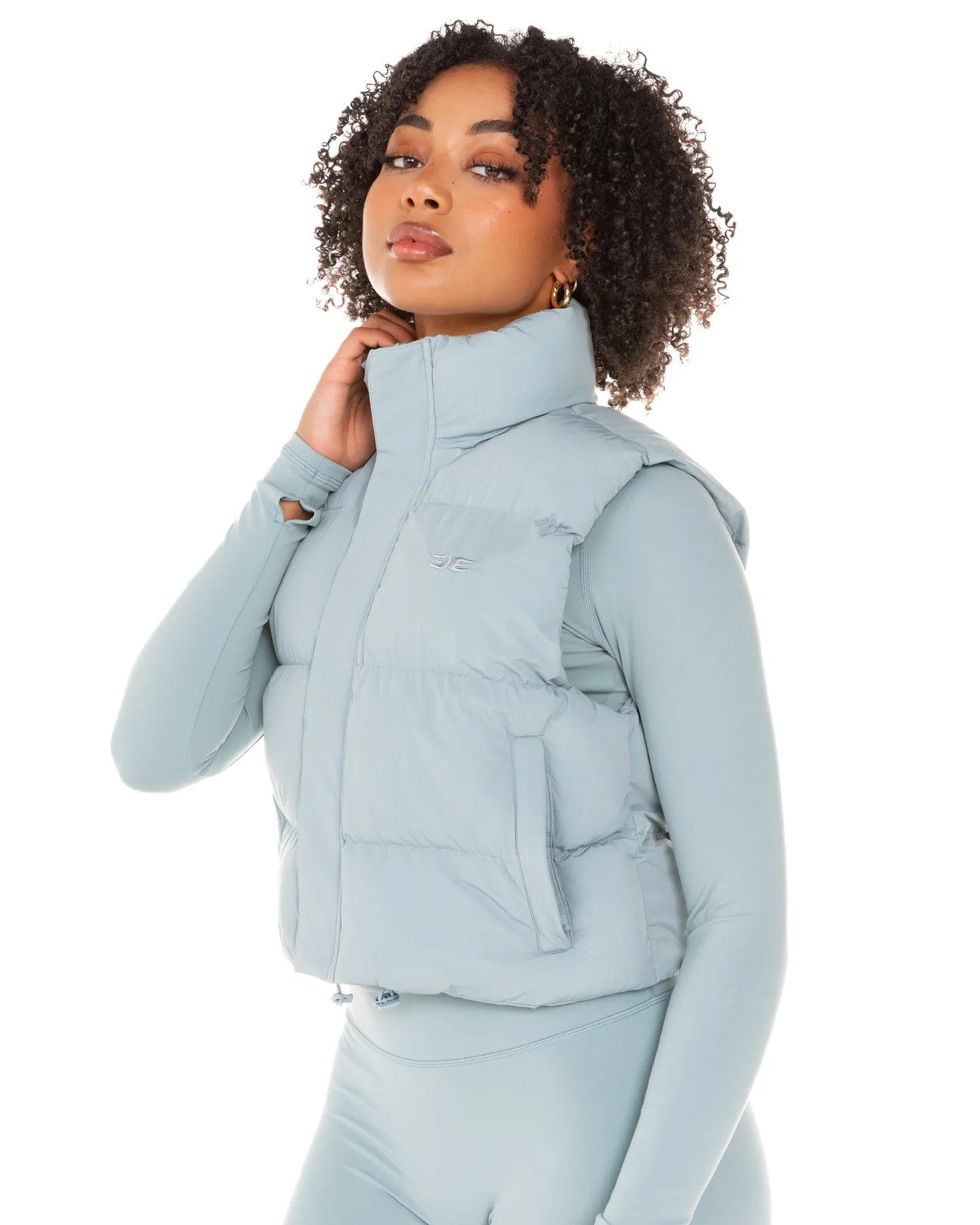 Cropped Puffer Vest - Sea Foam sold by Elite Eleven product image thumbnail 5
