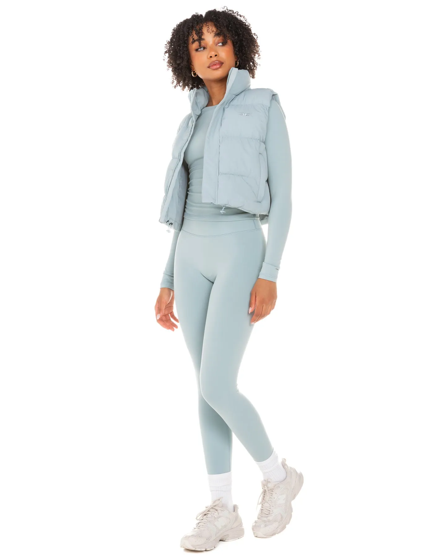 Cropped Puffer Vest - Sea Foam sold by Elite Eleven product image thumbnail 3