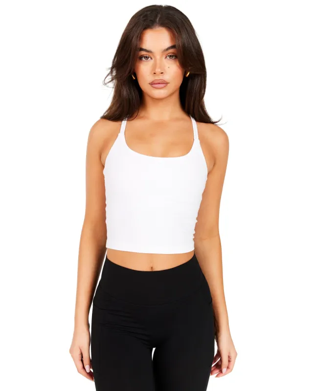 Aura Thin Strap Tank - White sold by Elite Eleven