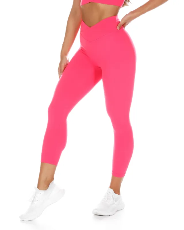 7/8 Cross Over Leggings - Pink sold by Elite Eleven