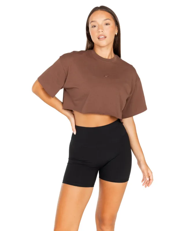 Women's Classic Cropped Tee - Brown sold by Elite Eleven
