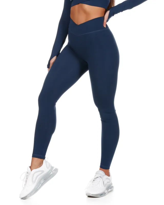 Cross Over Leggings - Navy Blue sold by Elite Eleven