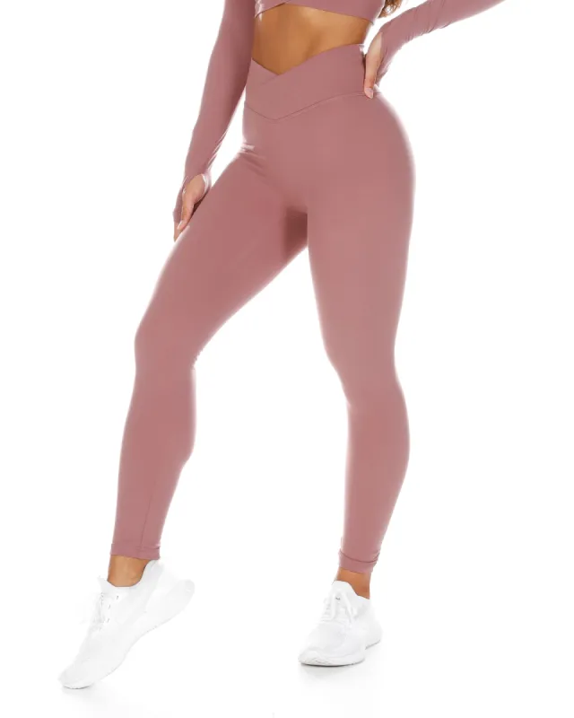 Cross Over Leggings - Soft Rose sold by Elite Eleven