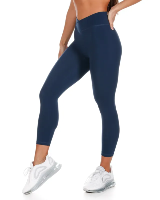 7/8 Cross Over Leggings - Navy Blue sold by Elite Eleven