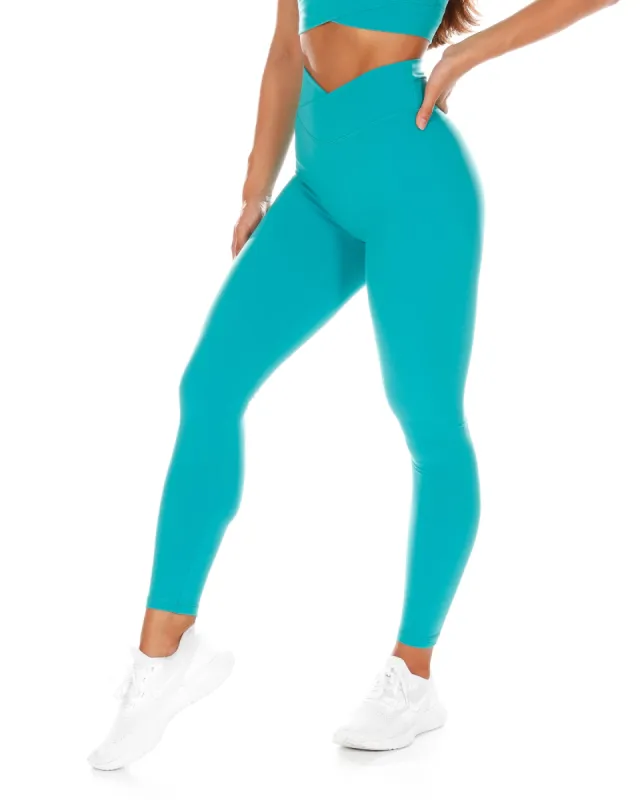 Cross Over Leggings - Teal sold by Elite Eleven