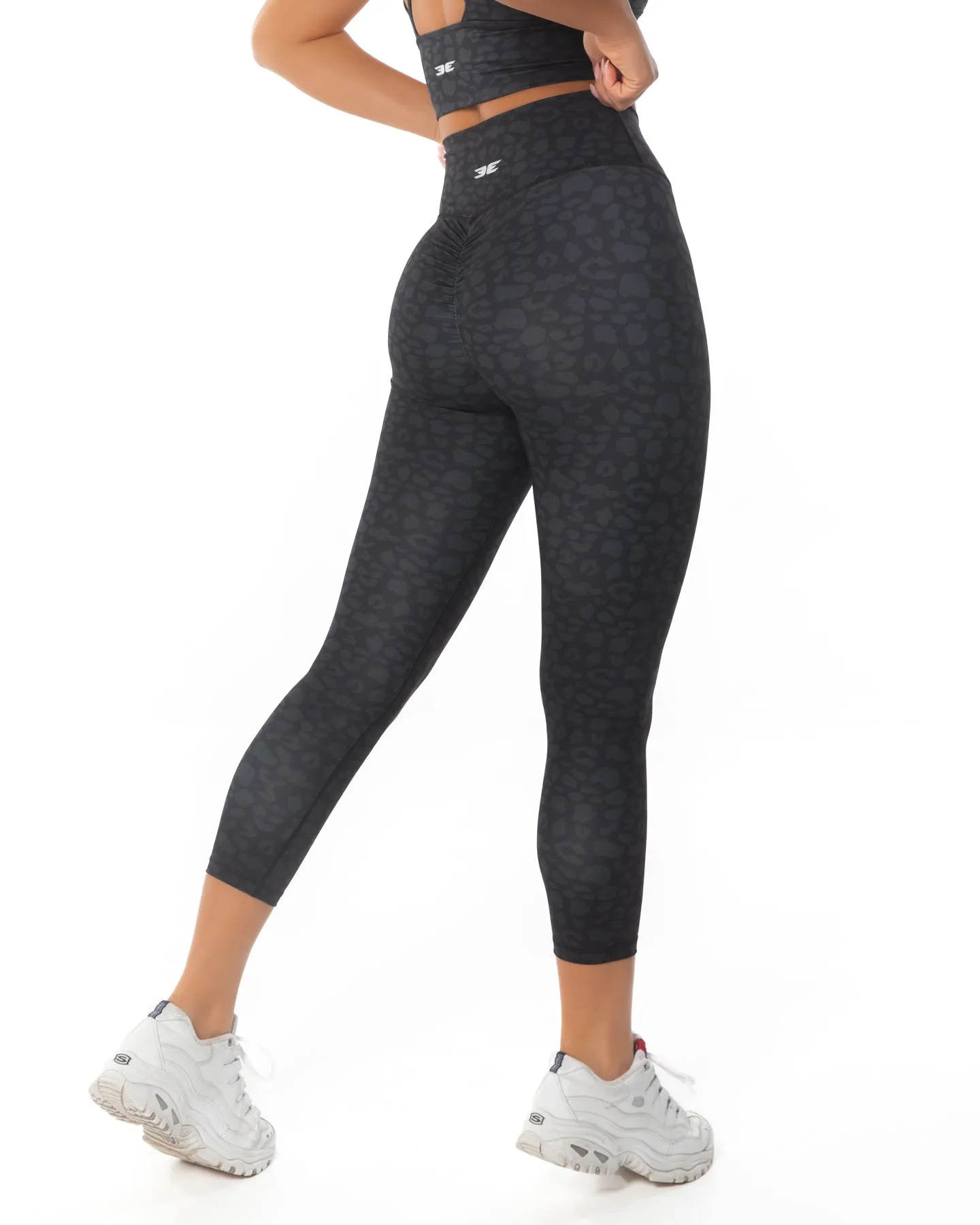 7/8 Scrunch Tights - Black Leopard sold by Elite Eleven product image thumbnail 2
