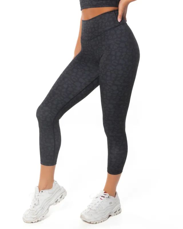 7/8 Scrunch Tights - Black Leopard sold by Elite Eleven