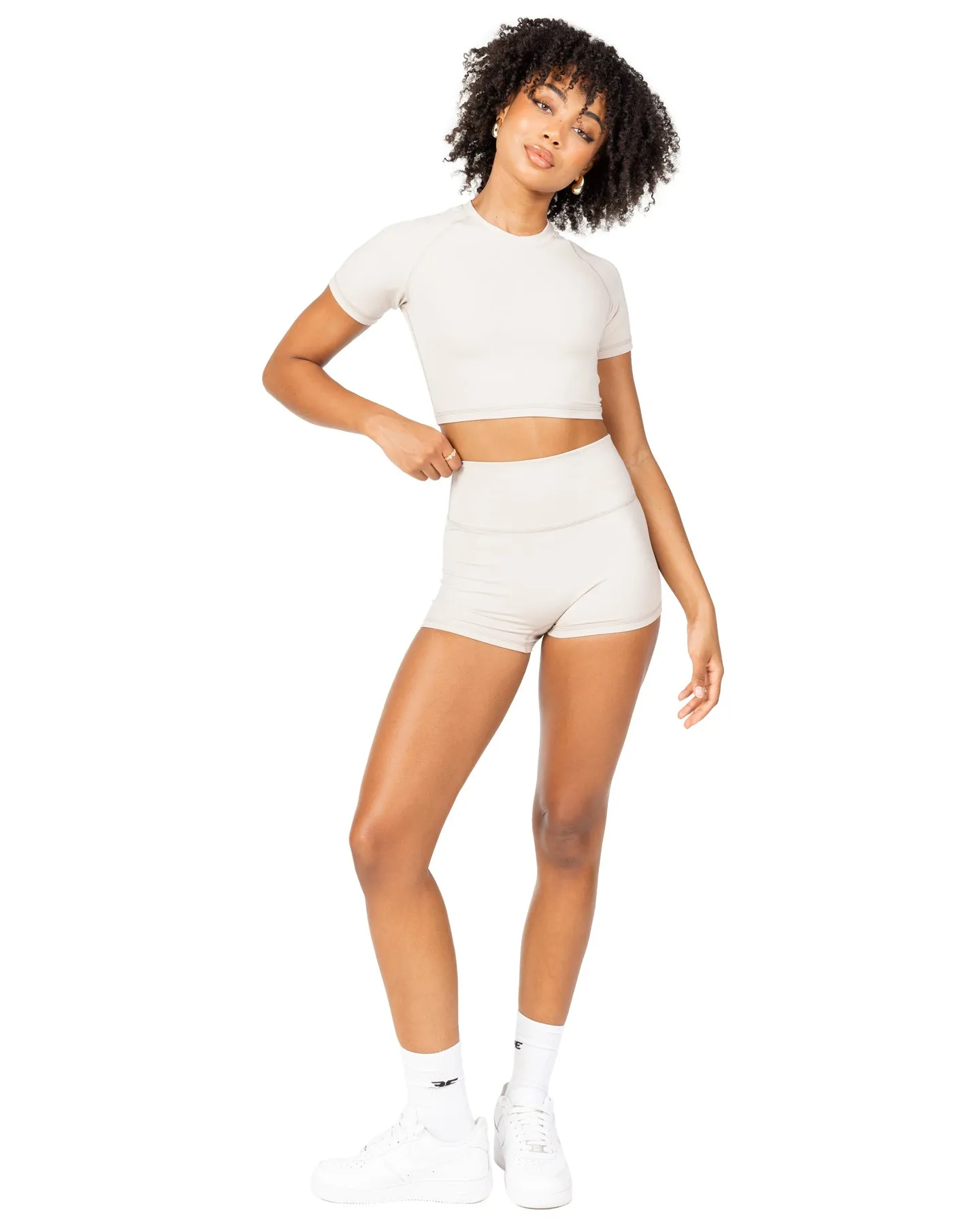 Aura Crop Tee - Oat Latte sold by Elite Eleven product image thumbnail 3