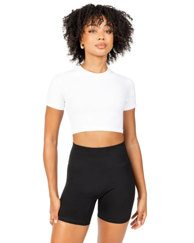 Aura Crop Tee - White sold by Elite Eleven