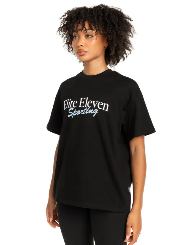 Women's Script Oversized Tee - Black / Blue sold by Elite Eleven