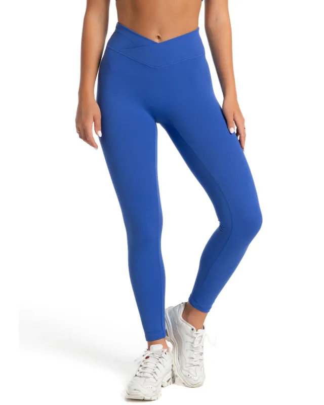 Cross Over Leggings - Electric Blue sold by Elite Eleven