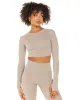 Aura Crop Long Sleeve - Vintage Khaki sold by Elite Eleven