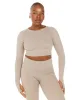 Aura Crop Long Sleeve - Vintage Khaki sold by Elite Eleven