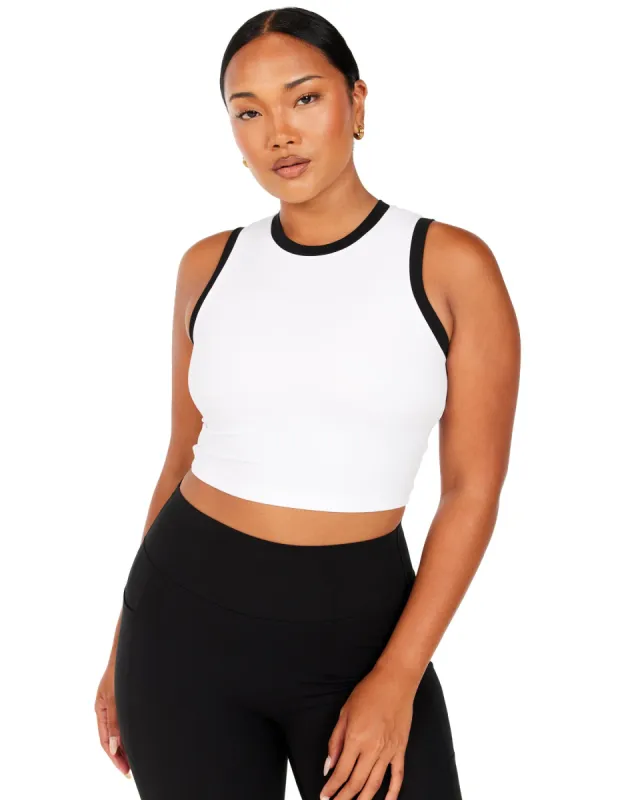 Aura Ringer Tank - White / Black sold by Elite Eleven