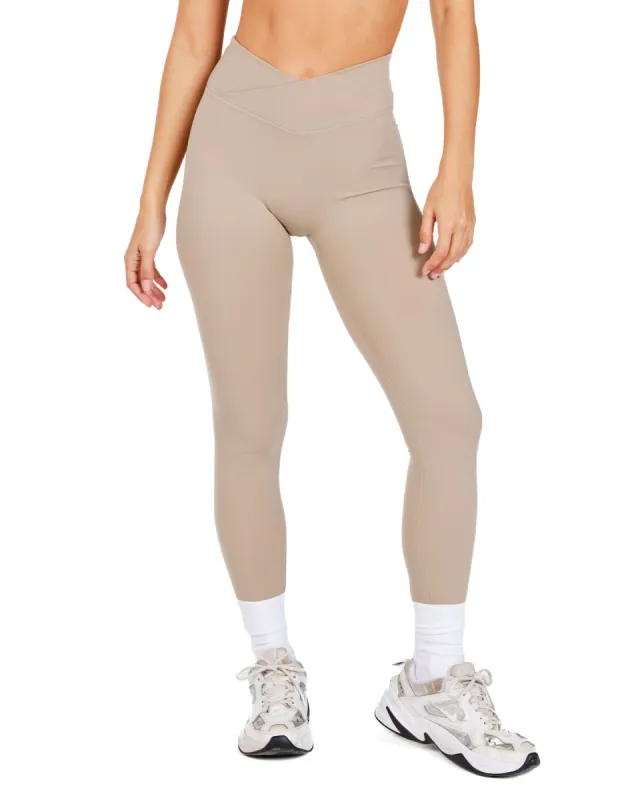 Cross Over Leggings - Vintage Khaki sold by Elite Eleven