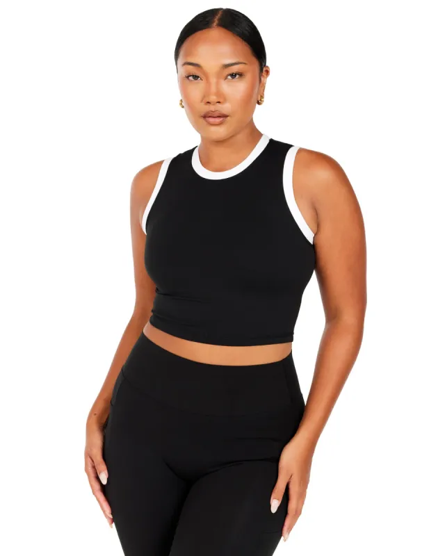 Aura Ringer Tank - Black / White sold by Elite Eleven