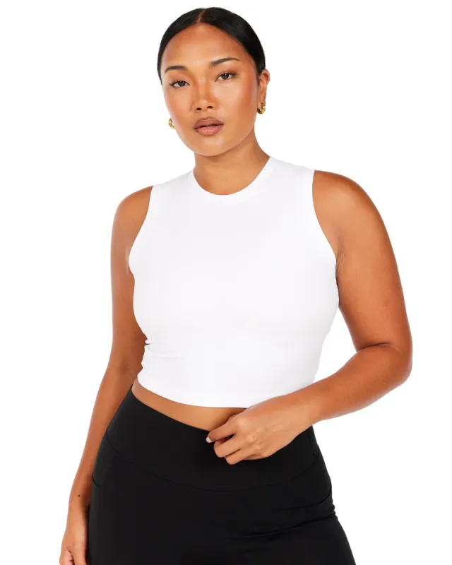 Aura Ringer Tank - White sold by Elite Eleven