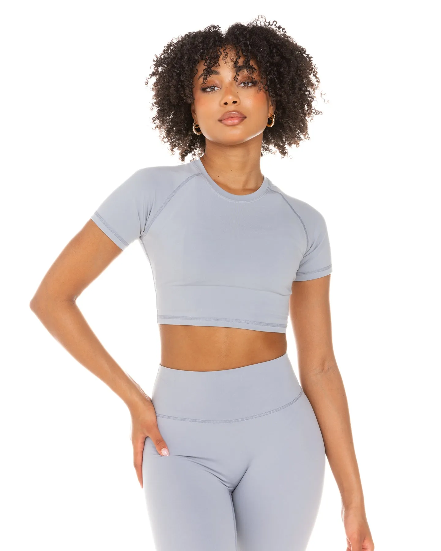 Aura Crop Tee - Steel Grey sold by Elite Eleven