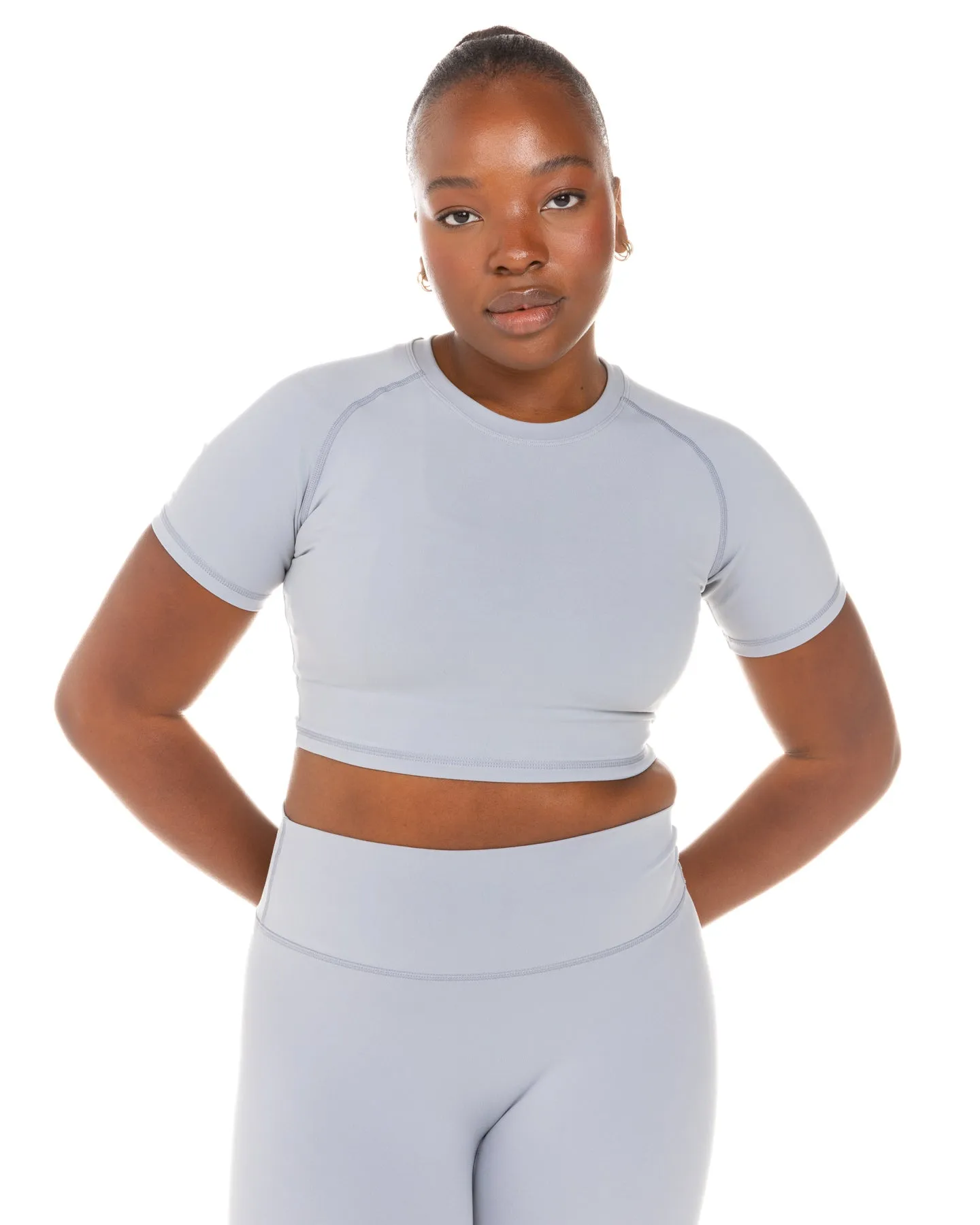 Aura Crop Tee - Steel Grey sold by Elite Eleven product image thumbnail 4