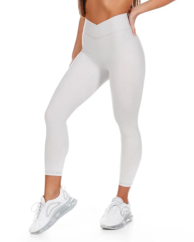 7/8 Cross Over Leggings - Pearl Grey sold by Elite Eleven