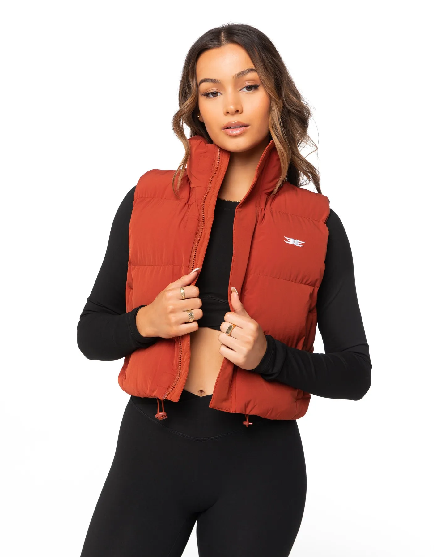 Cropped Puffer Vest - Burnt Red sold by Elite Eleven