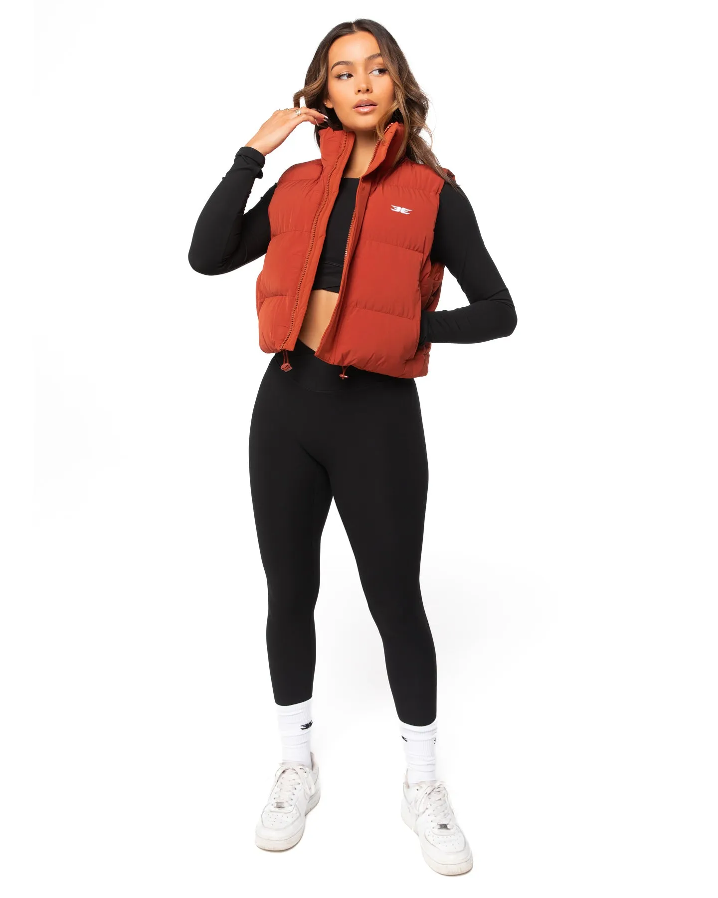 Cropped Puffer Vest - Burnt Red sold by Elite Eleven product image thumbnail 4