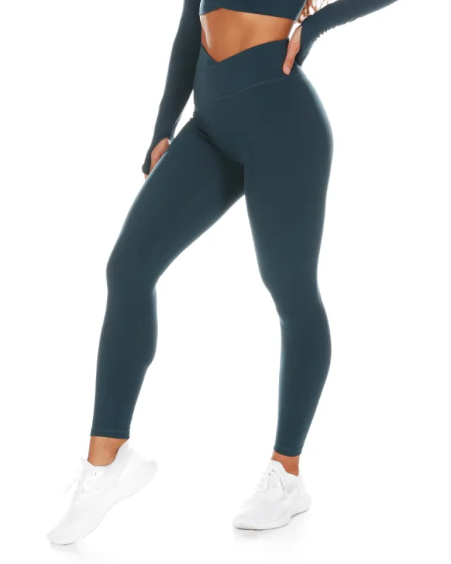 Cross Over Leggings - Deep Forest sold by Elite Eleven