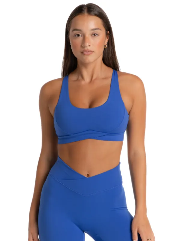 Cross Over Sports Bra - Electric Blue sold by Elite Eleven