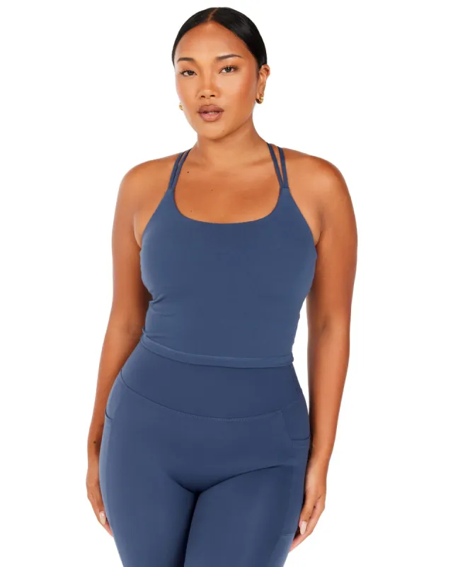 Aura Thin Strap Tank - Soft Navy sold by Elite Eleven